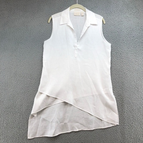 Chicos 100% linen asymmetrical tunic no iron XL - Picture 1 of 10